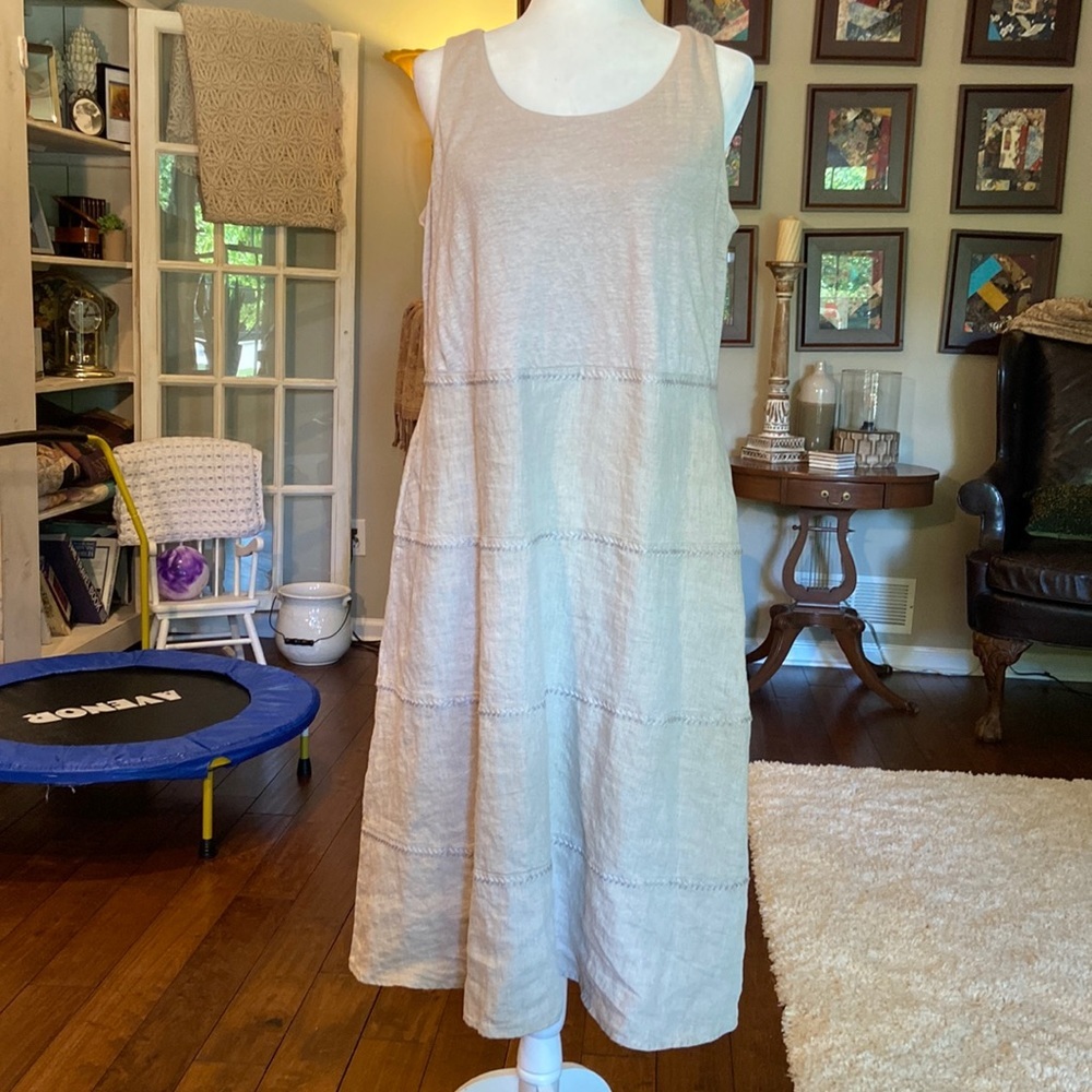 J. Jill tan linen dress!!